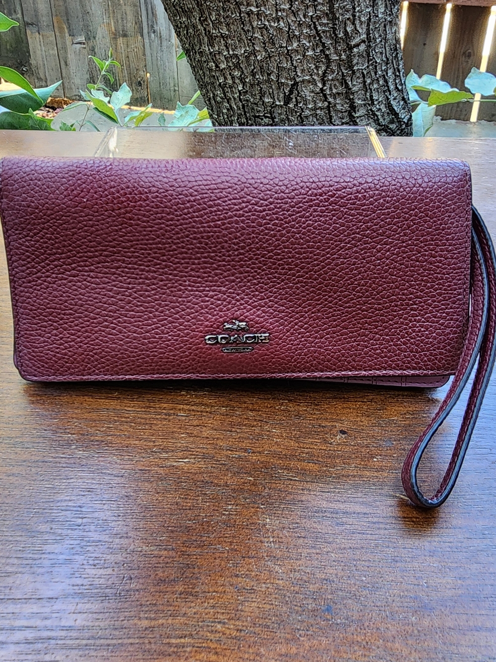 COACH Anna Foldover Crossbody Wallet Clutch Interior Pink Leather Multi Card